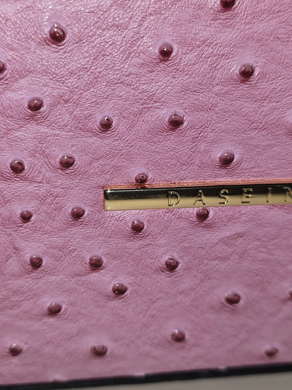 Dasein Structured Pink Faux Ostrich & Crocodile Embossed Satchel Handbag